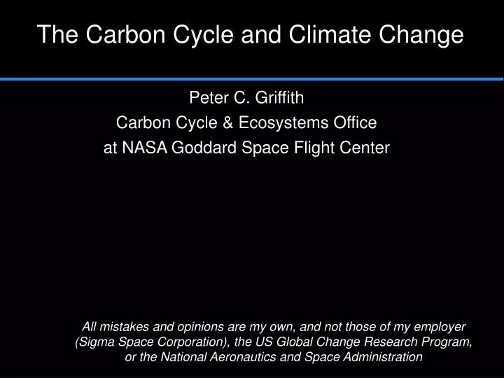 the carbon cycle and climate change