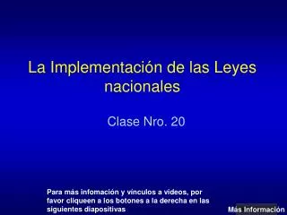 la implementaci n de las leyes nacionales