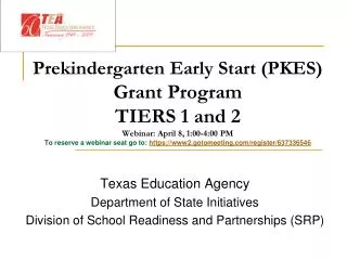 Texas Education Agency Department of State Initiatives