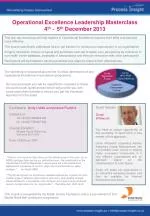 Operational Excellence Leadership Masterclass 4 th - 5 th December 2013 - slide 1