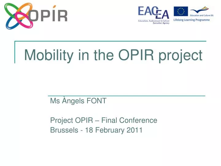 mobility in the opir project