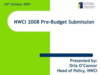 NWCI 2008 Pre-Budget Submission