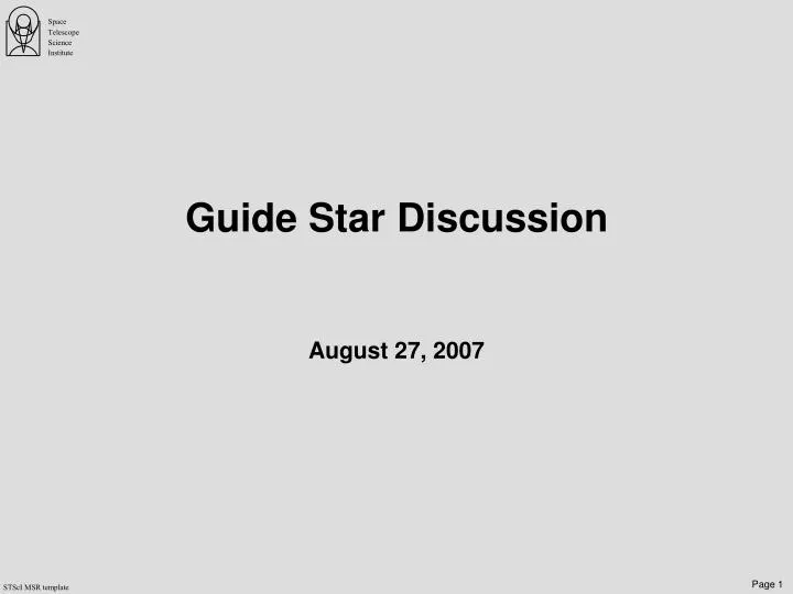 guide star discussion