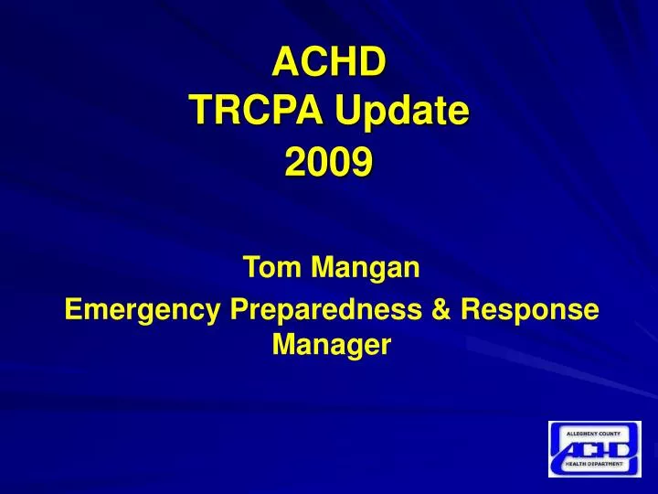 achd trcpa update 2009