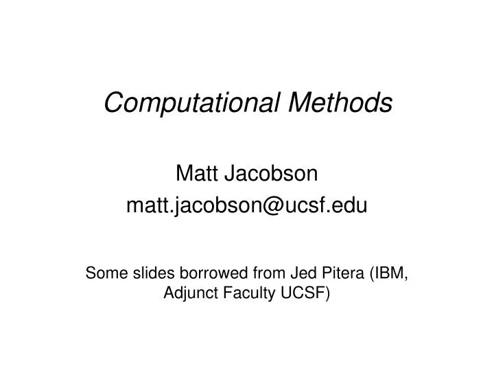 computational methods