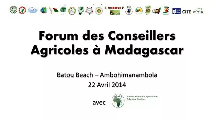 forum des conseillers agricoles madagascar