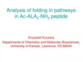 Analysis of folding in pathways in Ac-ALA 5 -NH 2 peptide
