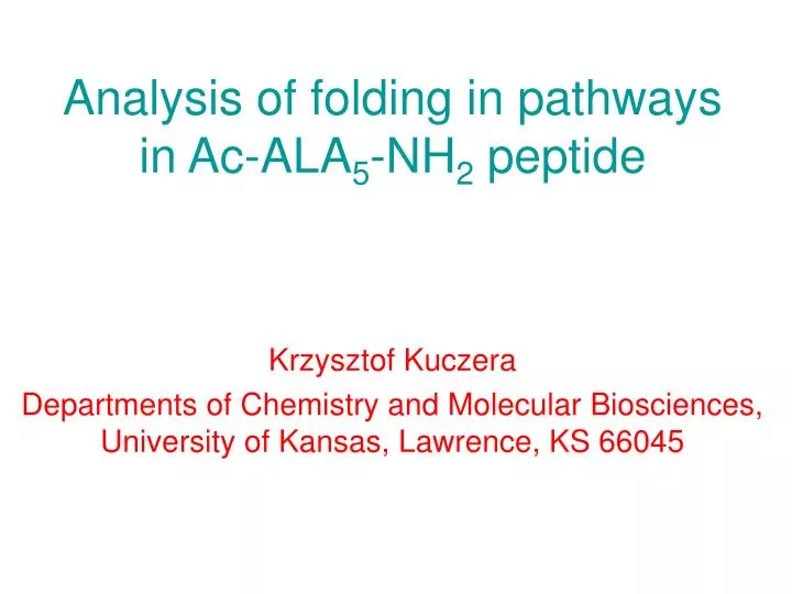 analysis of folding in pathways in ac ala 5 nh 2 peptide