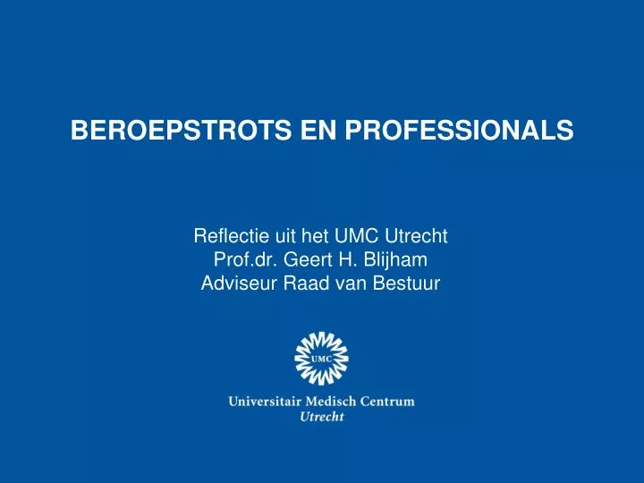 beroepstrots en professionals