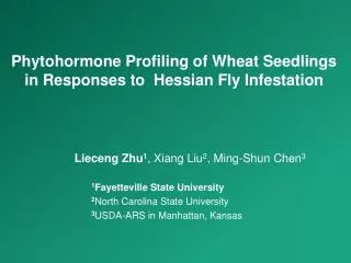 Phytohormone Profiling of Wheat Seedlings in Responses to Hessian Fly Infestation