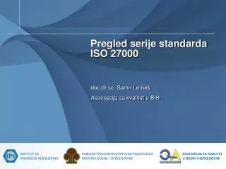 Pregled serije standarda ISO 27000