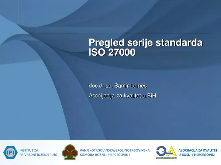 pregled serije standarda iso 27000