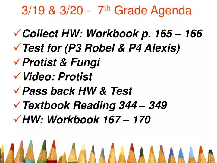3 19 3 20 7 th grade agenda