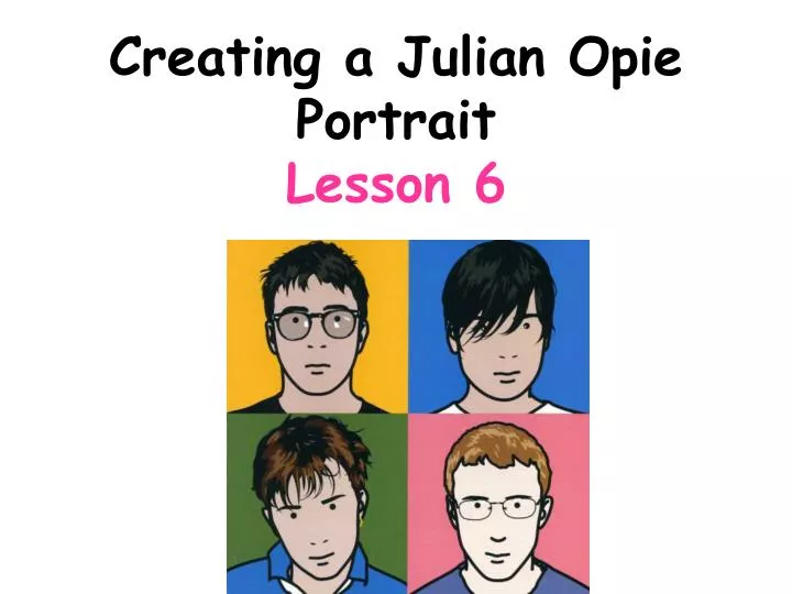 creating a julian opie portrait lesson 6