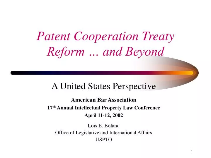 patent cooperation treaty reform and beyond