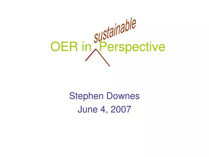oer in perspective
