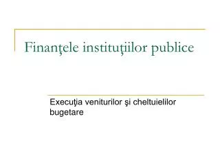 finan ele institu iilor publice