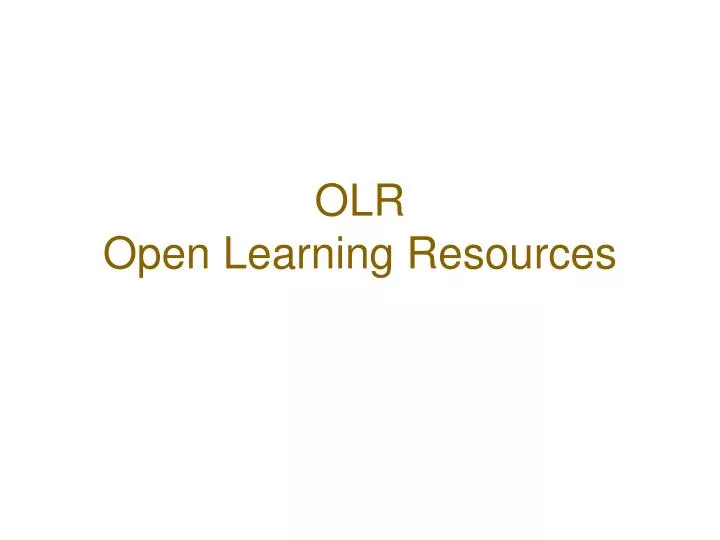 olr open learning resources