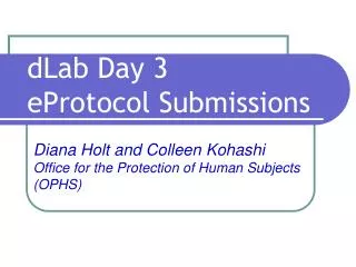 dLab Day 3 eProtocol Submissions