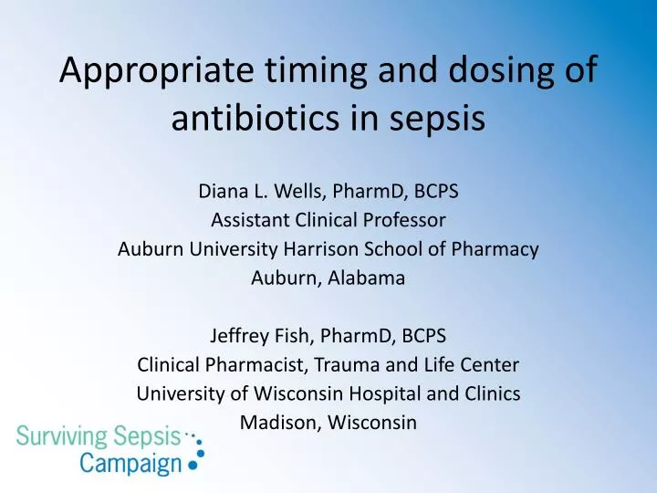 appropriate timing and dosing of antibiotics in sepsis
