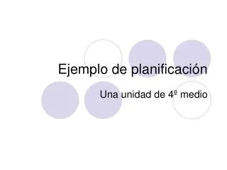 ejemplo de planificaci n