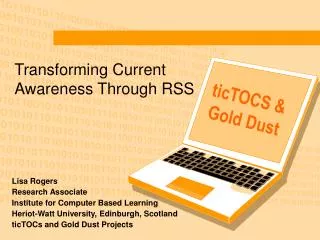 Transforming Current Awareness Through RSS