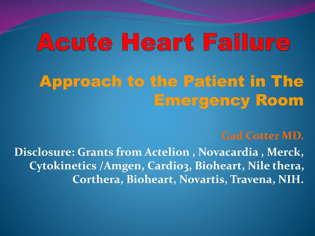 PPT - Acute Heart Failure PowerPoint Presentation, free download - ID ...