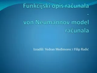 funkcijski opis ra unala von neumannov model ra unala