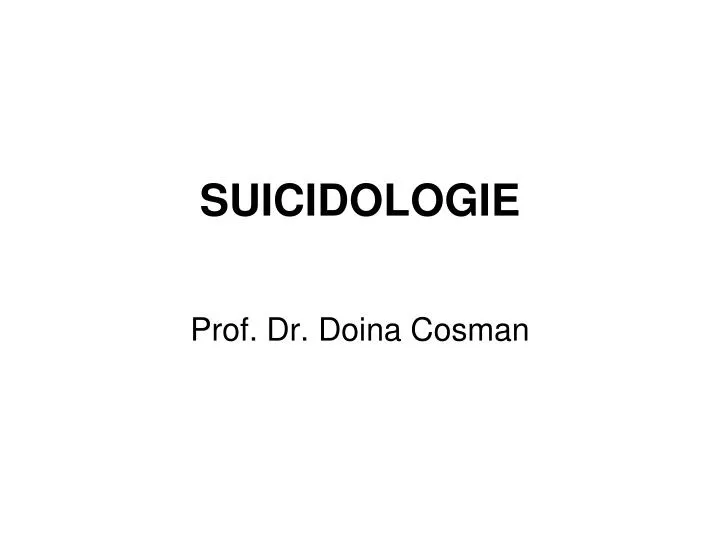 suicidologie