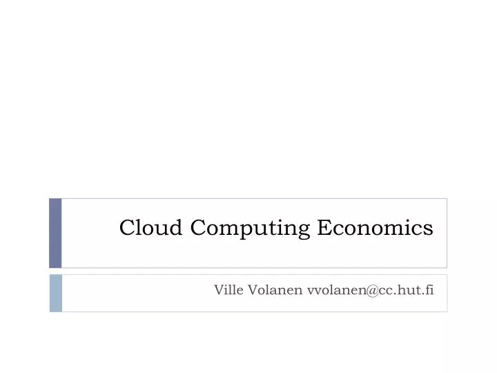 cloud computing economics