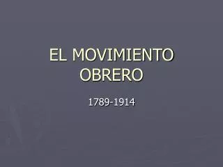 el movimiento obrero