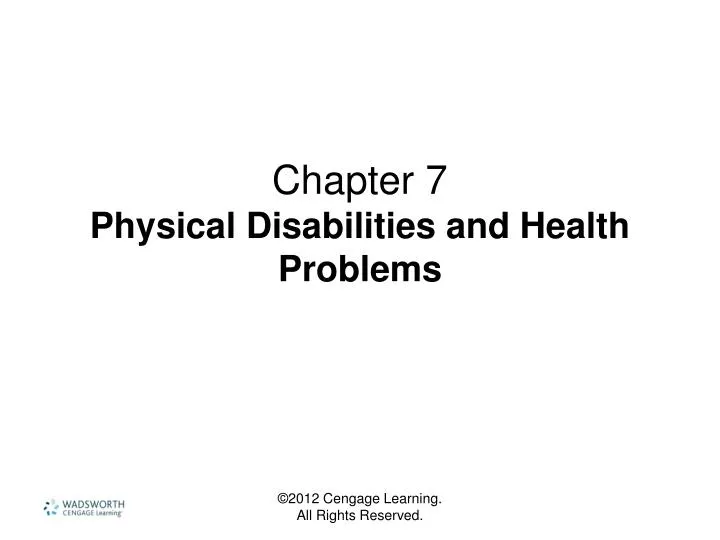 chapter 7 physical disabilities and health problems