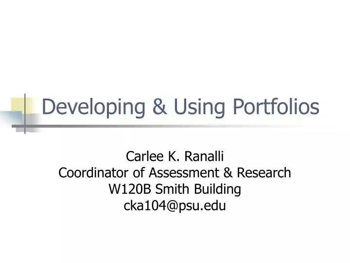 developing using portfolios