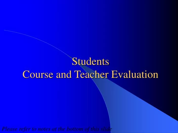 students course and teacher evaluation