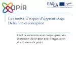 Les unités d’acquis d’apprentissage Définition et conception - slide 1