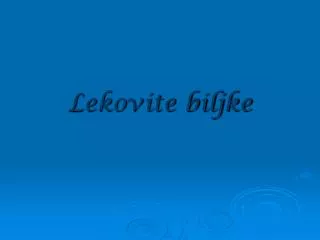 lekovite biljke