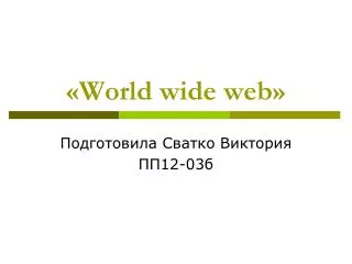 world wide web