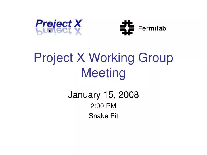 project x working group meeting