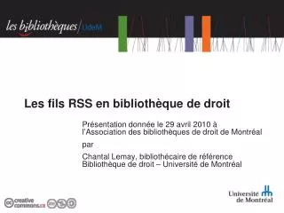 les fils rss en biblioth que de droit