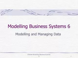 Modelling Business Systems 6