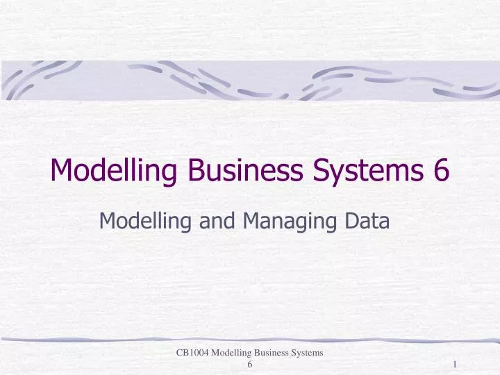 modelling business systems 6