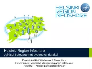 helsinki region infoshare julkiset tietovarannot avoimeksi dataksi