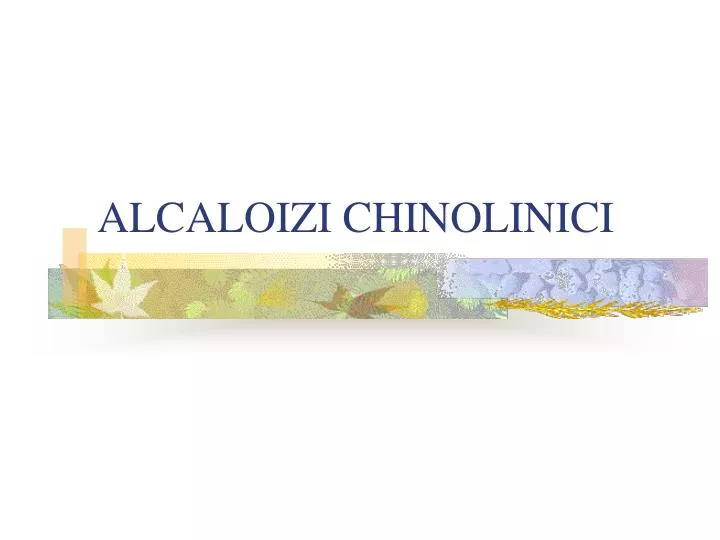 alcaloizi chinolinici