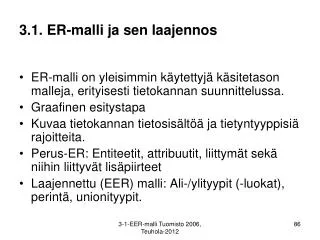 3 1 er malli ja sen laajennos