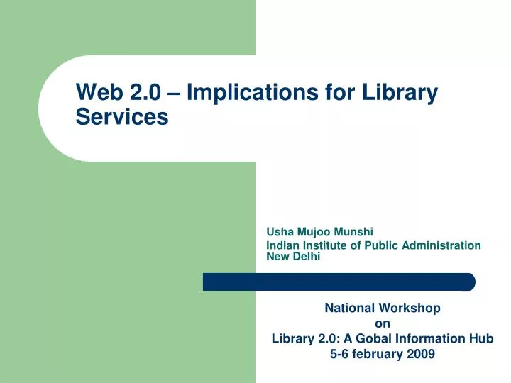 web 2 0 implications for library services