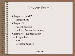 Review Exam I