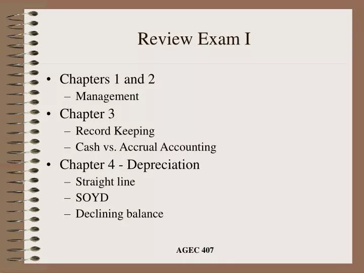review exam i