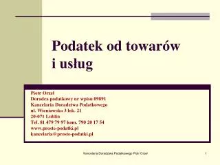 podatek od towar w i us ug