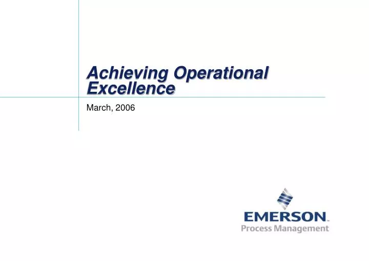 achieving operational excellence