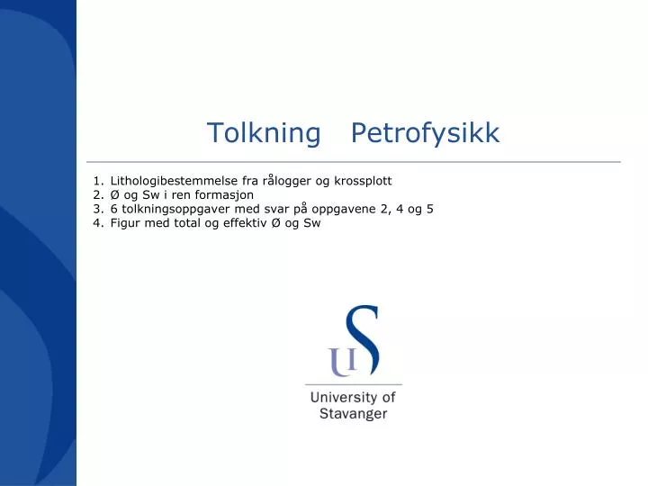 tolkning petrofysikk